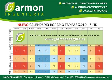 Horarios y tarifas